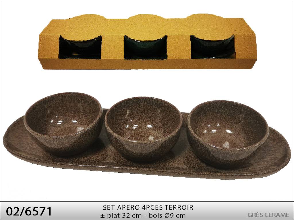 torrent ceramic — set apero 4 pces terroir