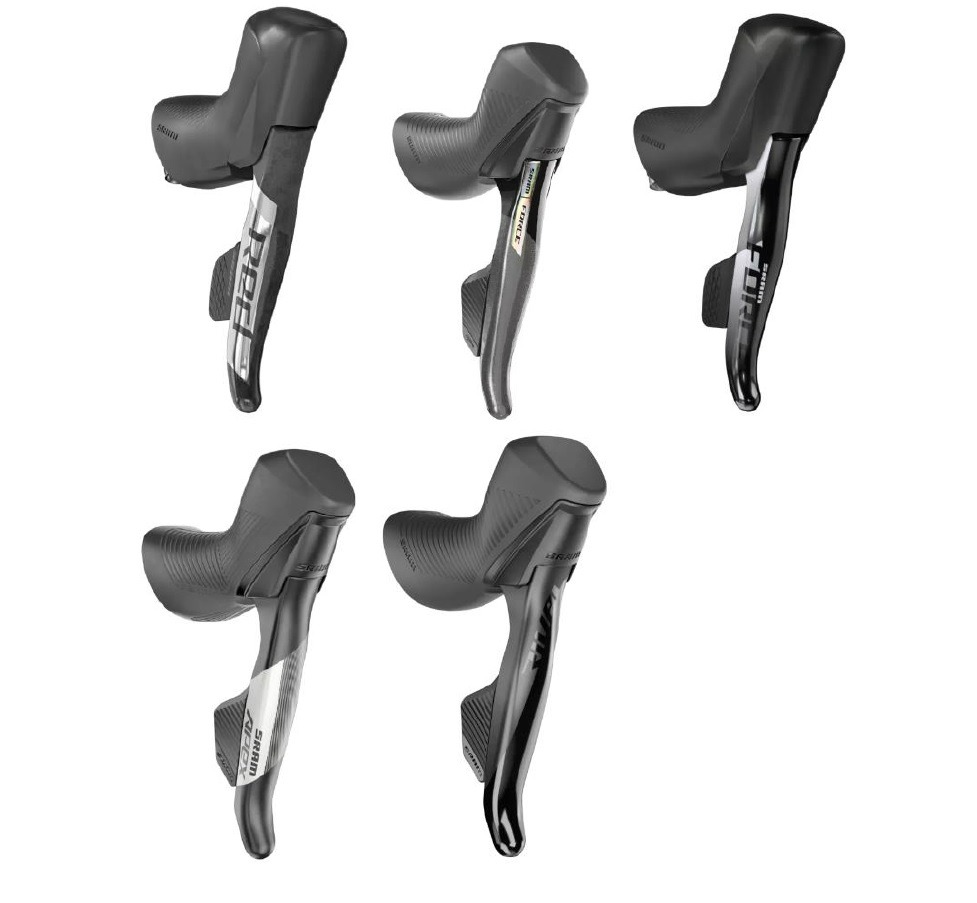 sram — leviers de frein et de changement de vitesse électronique avec systèmes de freinage hydraulique red axs, force axs, rival axs, apex axs 12
