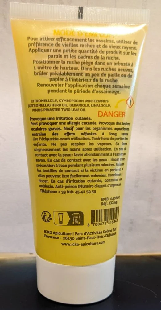 icko apiculture — attire essaim - parfum aristée - tube de 50g