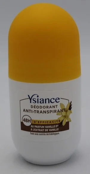 ysiance — deodorant bille anti-transpirant au parfum vanille et a l'extrait de vanille 50ml ysiance