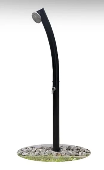 planetpool — douche solaire summer fun, 20l, courbée, noire, h215cm