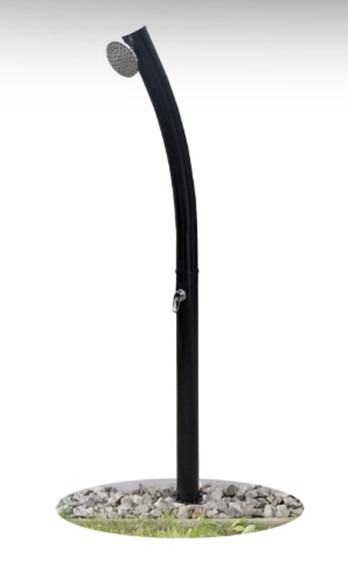 planetpool — douche solaire summer fun, 20l, courbée, noire, h215cm