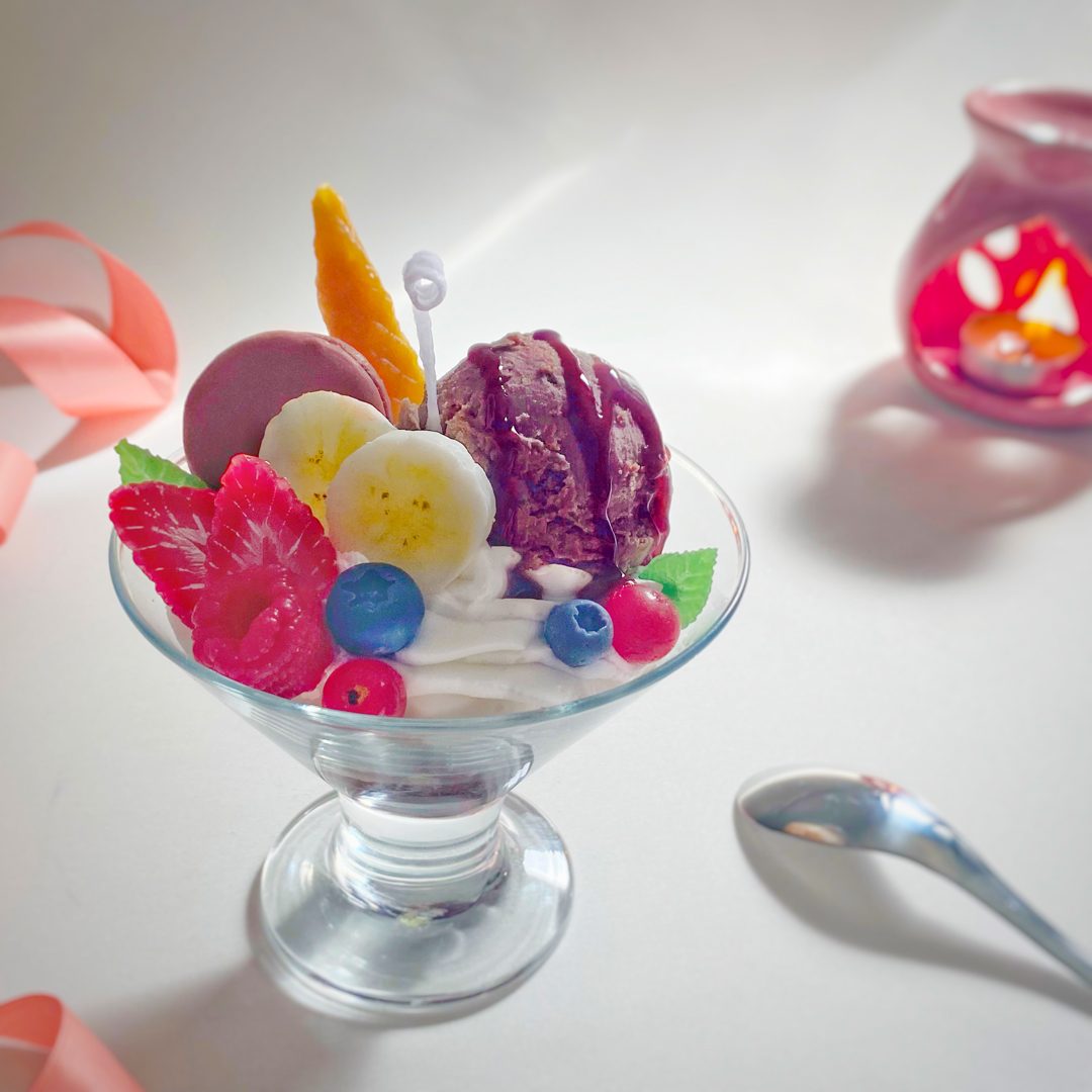 bougie délice — bougie coupe glacée chocolat