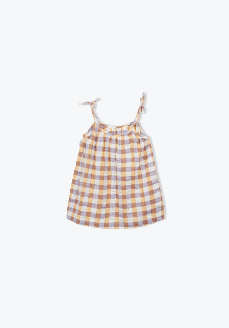 arsene et les pipelettes — blouse a carreaux abricot 41 debbie