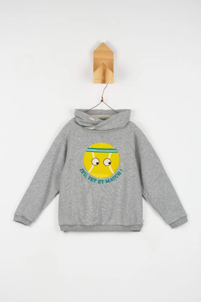 arsene et les pipelettes — sweat col montant balle gris chine 81