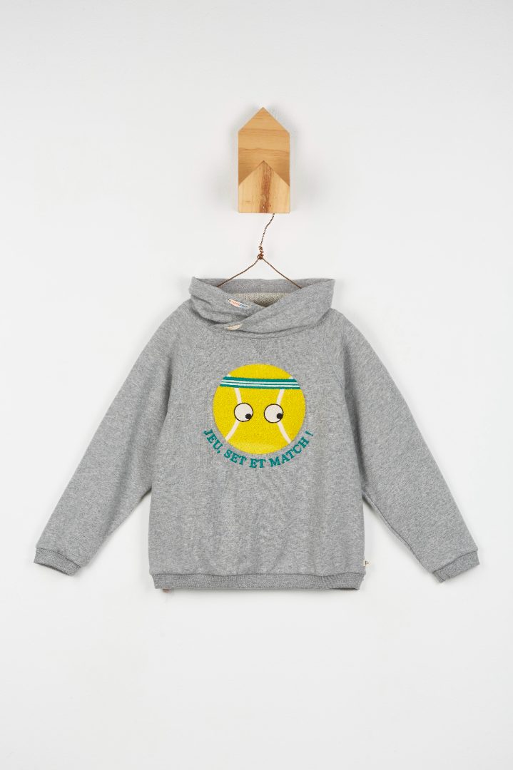 arsene et les pipelettes — sweat col montant balle gris chine 81
