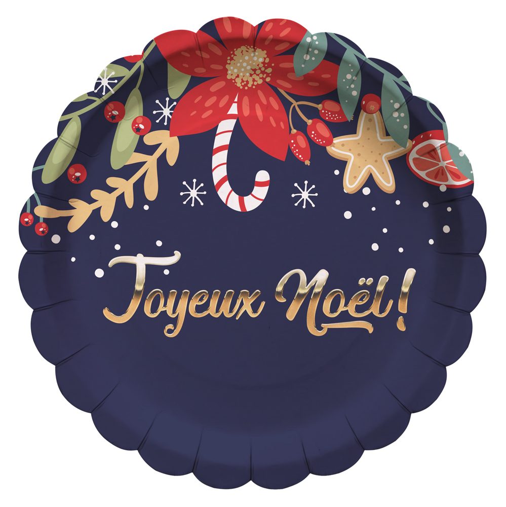 tim et puce factory — assiettes festonnees 23cm nuit de noel x 8
