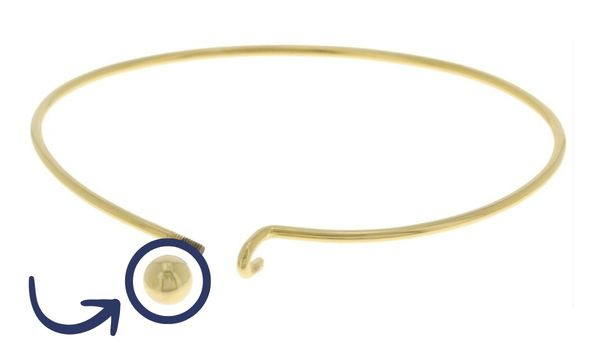 sans marque — bracelet avec fermoir boule vissée