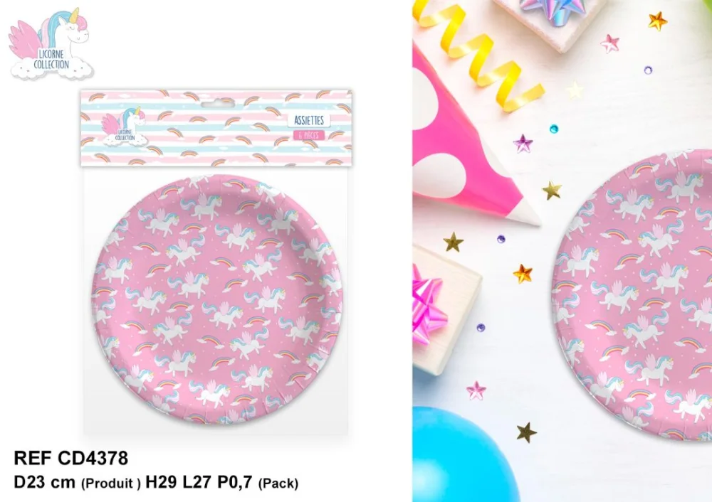 licorne collection — pack assiettes licorne