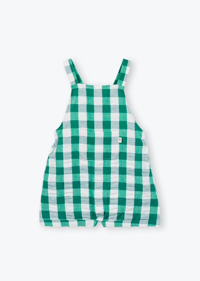 arsene et les pipelettes — salopette courte bebe carreaux vert anglais 225 daisy