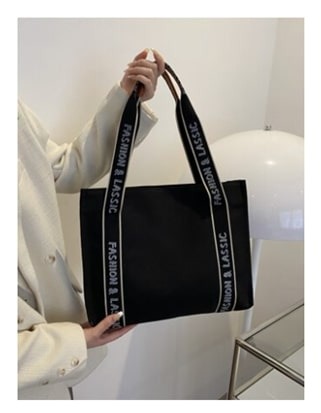 shein — sac cabas noir imprimé lettre