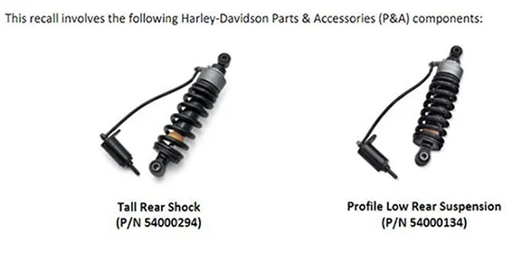 harley davidson p&a — tall rear shock (p/n 54000294), profile low rear suspension (p/n 54000134) moto/pièce détachée