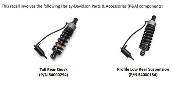 harley davidson p&a — tall rear shock (p/n 54000294), profile low rear suspension (p/n 54000134) moto/pièce détachée