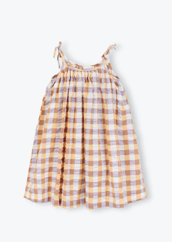 arsene et les pipelettes — robes fille carreaux abricot 41 et vert anglais 225