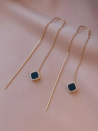 shein — boucles d'oreilles enfileur à détail géométrique