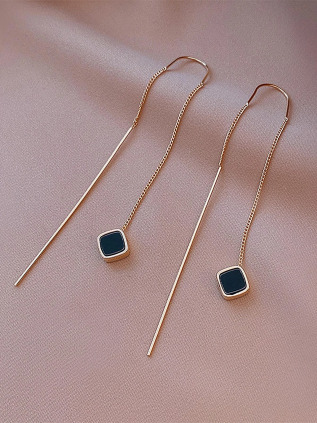shein — boucles d'oreilles enfileur à détail géométrique