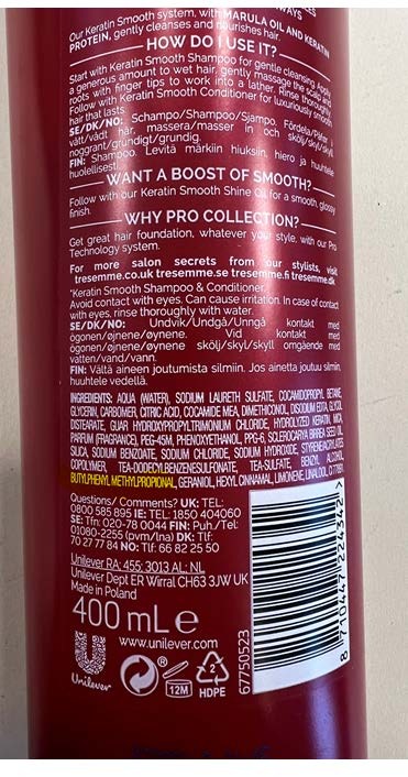 tresemmé — tresemmé keratin shampoo 400ml