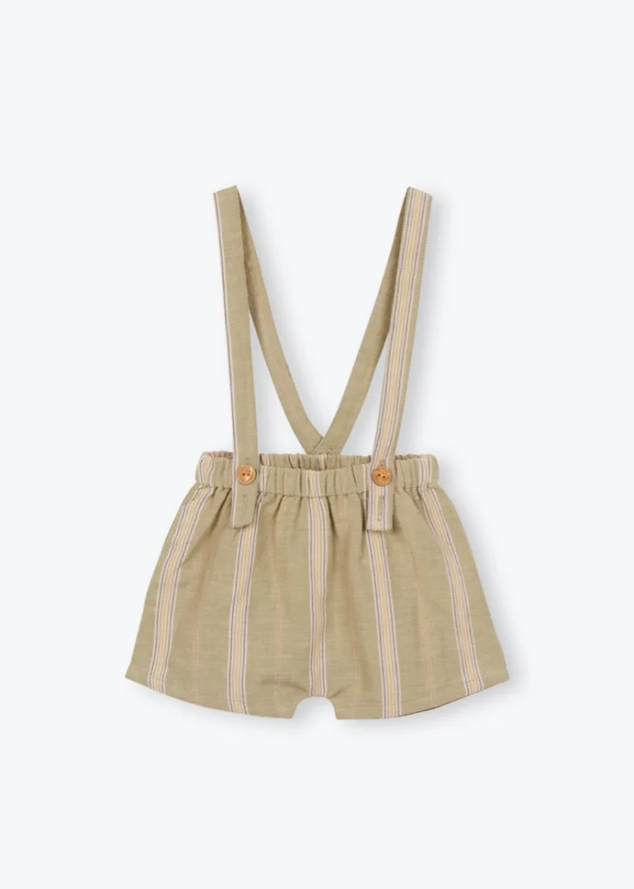 arsene et les pipelettes — short bretelles raye danalo beige