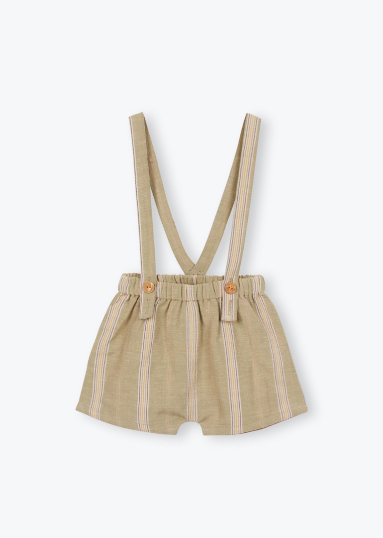arsene et les pipelettes — short bretelles raye danalo beige