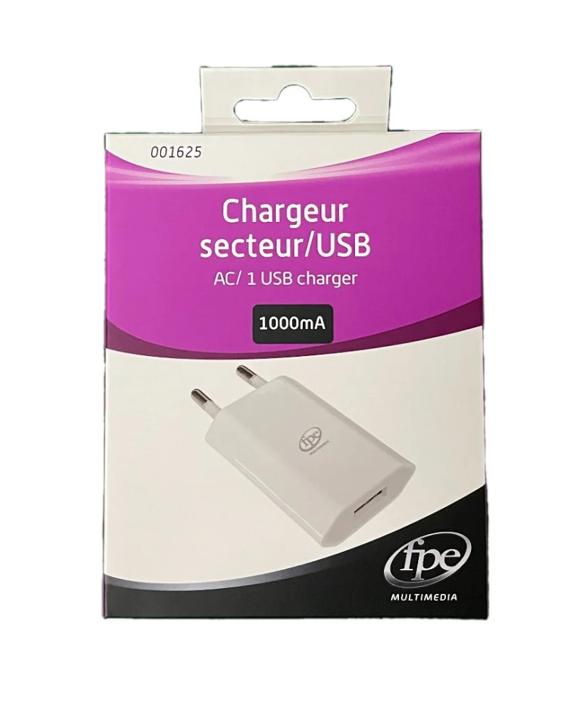 fpe (france production electronique) — chargeur secteur/usb 1000ma