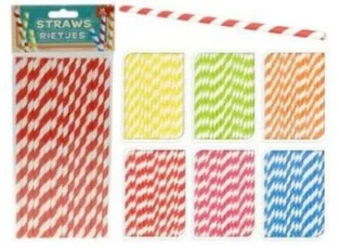 straws rietjes — pailles rayées papier 16 pièces