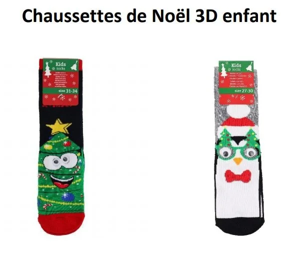 chaussettes de noël 3d enfant — chaussettes de noël 3d enfant