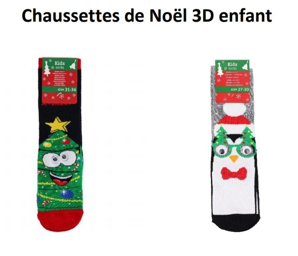 chaussettes de noël 3d enfant — chaussettes de noël 3d enfant