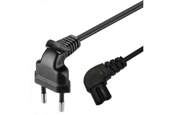 dexlan — cordon secteur bipolaire iec c7 coude noir 1,8 m
