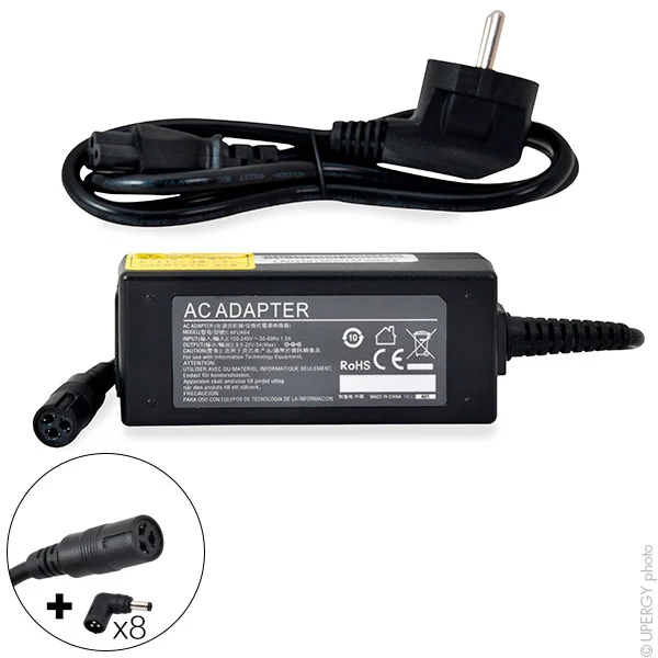 nx — alimentation universelle pour ordinateur portable 45w 8 connecteurs avec tension automatique