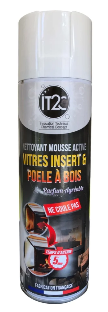 it2c — nettoyant mousse active vitres inserts poêles à bois ae250