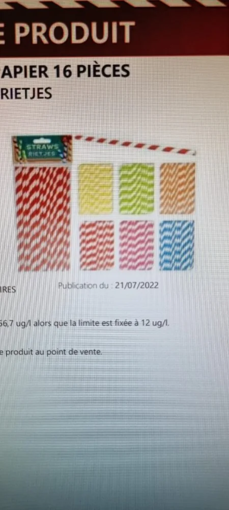 straws rietjes — pailles rayees papier 16 pieces