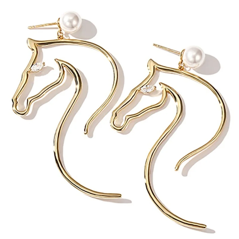 sans marque — boucle d'oreille perle cheval