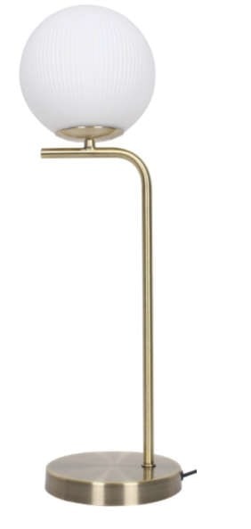 keria — lampe à poser dorée & globe blanc swift