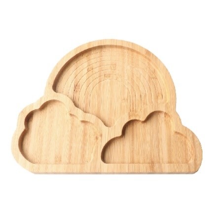 primark — assiette arc-en-ciel en bois, assiette lapin en bois et assiette ours en bois