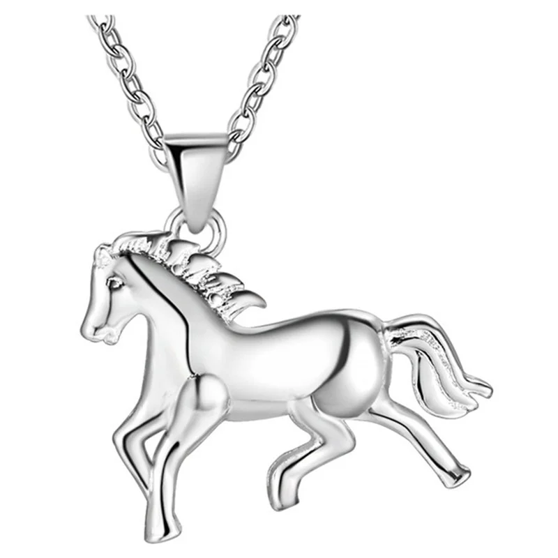 sans marque — collier cheval galopant (argent)