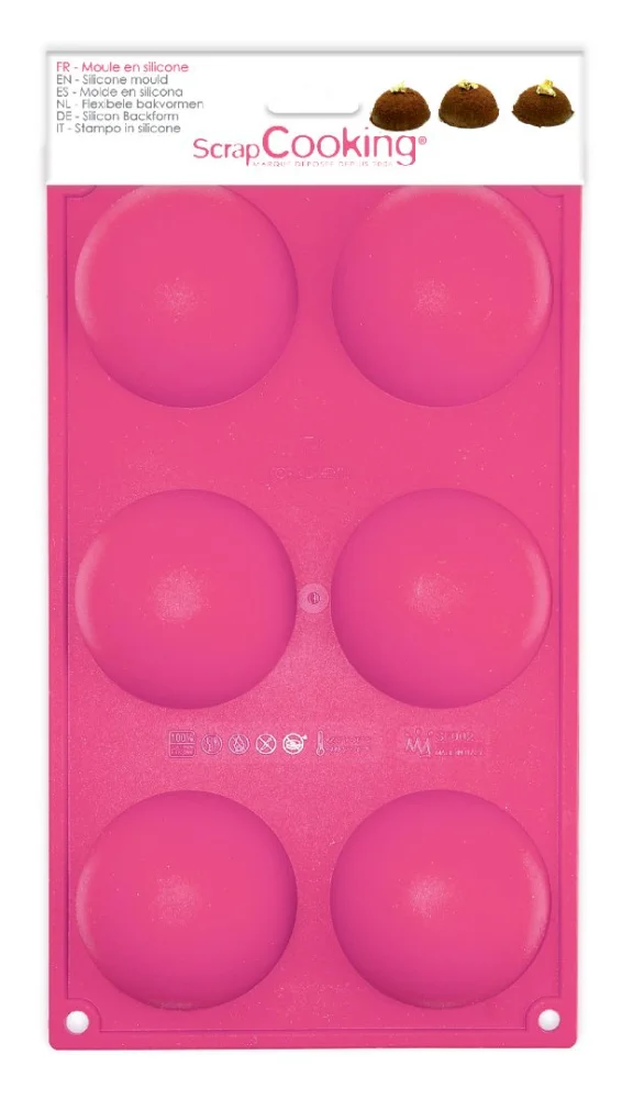 scrapcooking — moules multi 6 demi-sphères 29,5 x 17,5cm