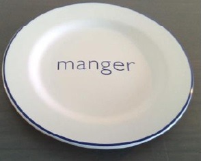 monoprix — assiettes (à pain, dessert, gm) terence conran (prisunic) bleues