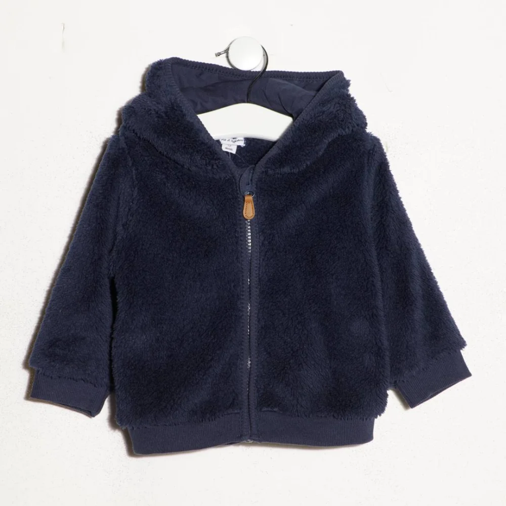 pat et ripaton — gilet en sherpa - garçon 0-36mois