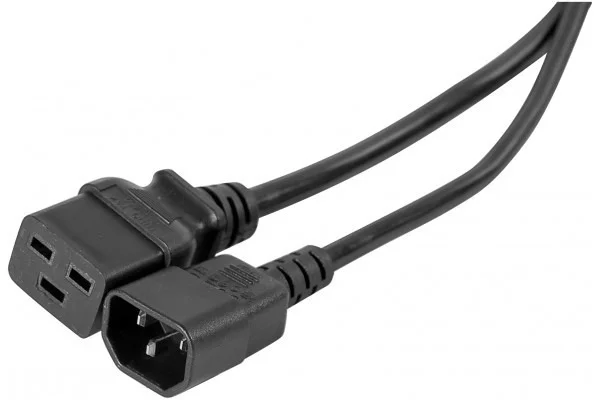 dexlan — rallonge secteur c14 / c19 noire - 2,0 m