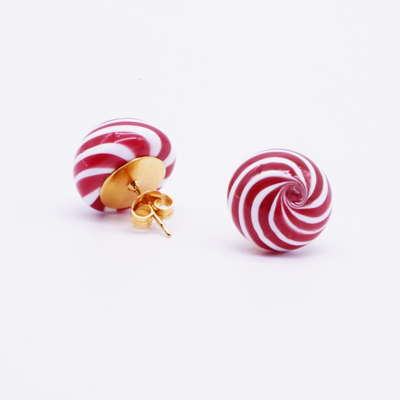 milodina — clou d'oreille berlingot en métal couleur or