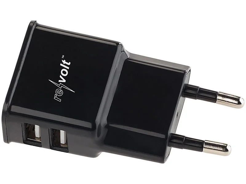 revolt — chargeur secteur compact avec 2 ports usb (2,1 a) revolt