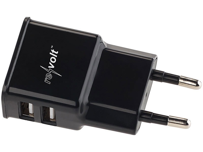 revolt — chargeur secteur compact avec 2 ports usb (2,1 a) revolt