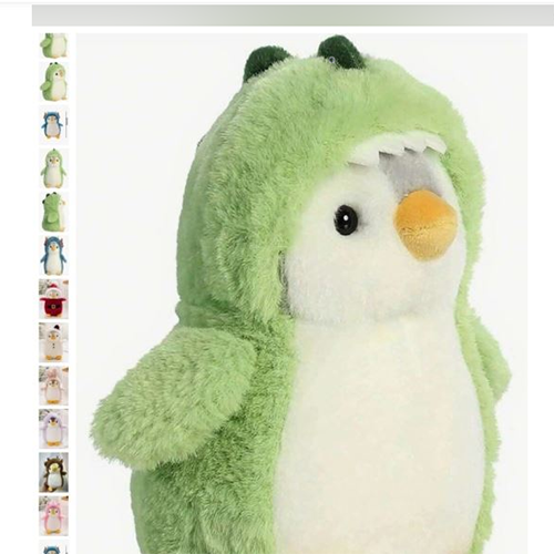Peluche pingouin verte