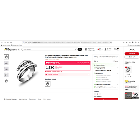 925 Sterling Silver Vintage Classic Design Open Adjustable Feather Punk Ring For Women Birthday