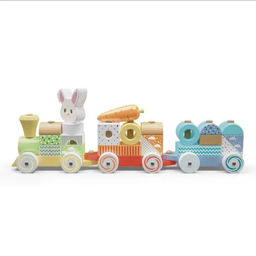WOOD N PLAY — Train en bois lapin