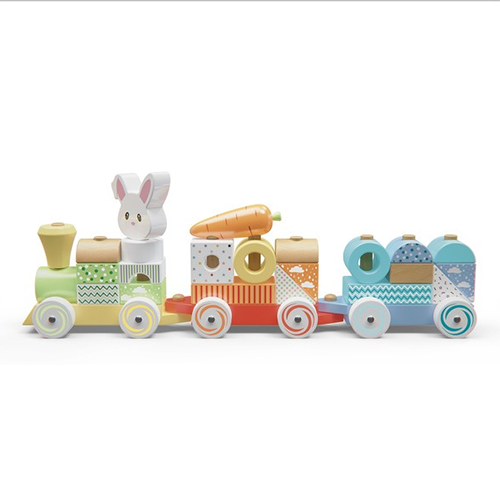WOOD N PLAY — Train en bois lapin