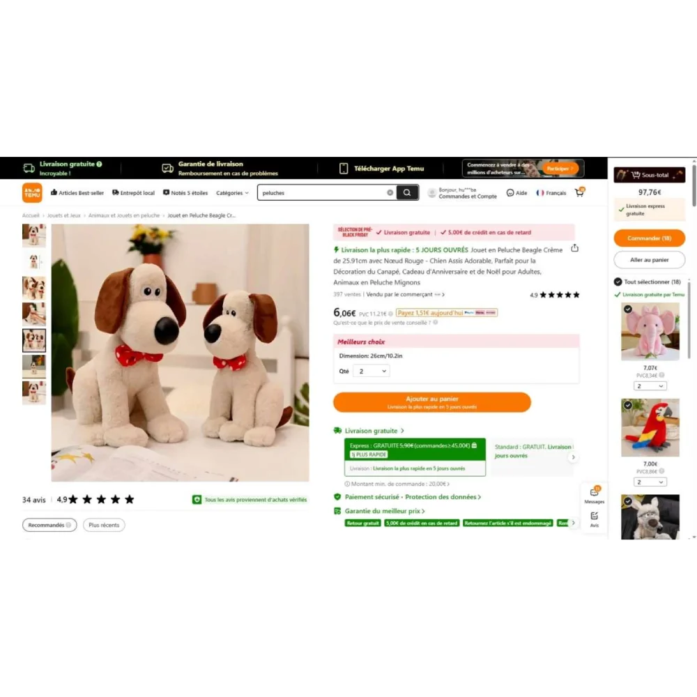 Peluche de beagle