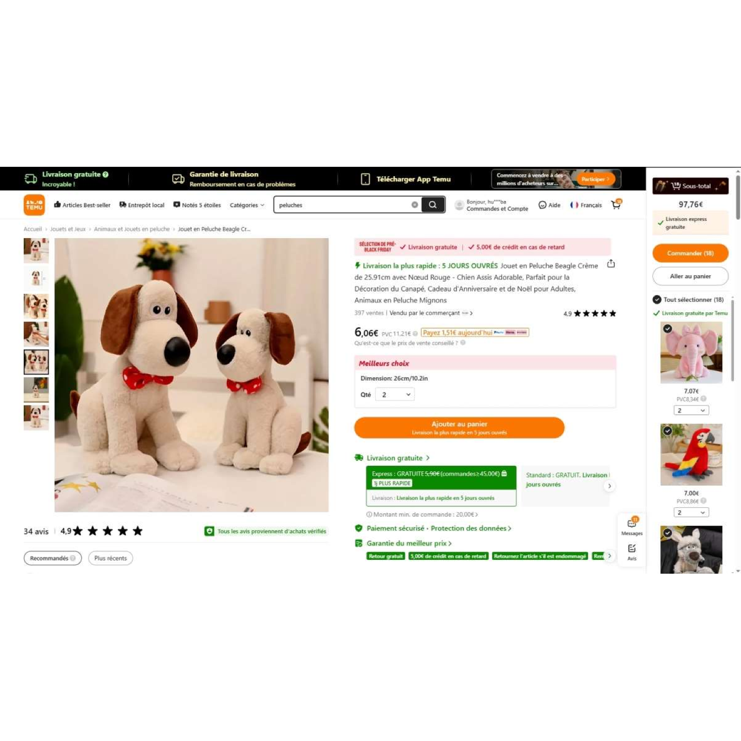 Peluche de beagle