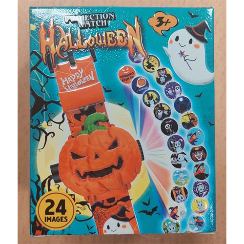 Montre-jouet à projection citrouille pour enfants, 24 thèmes d’Halloween